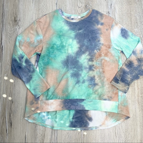 White Willow Tie Dye Long Sleeve Shirt Sz M - Picture 3 of 11